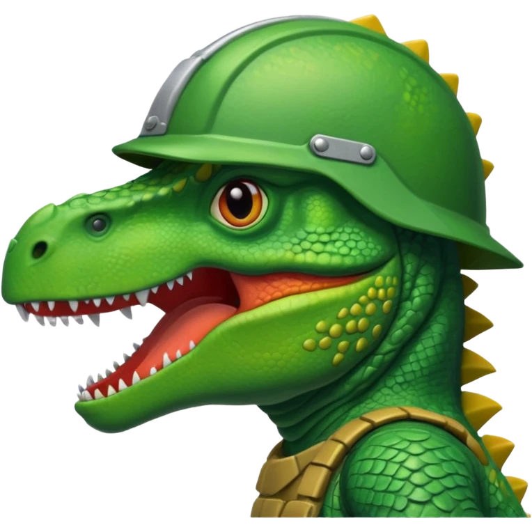 dinosaor with helmet emoji