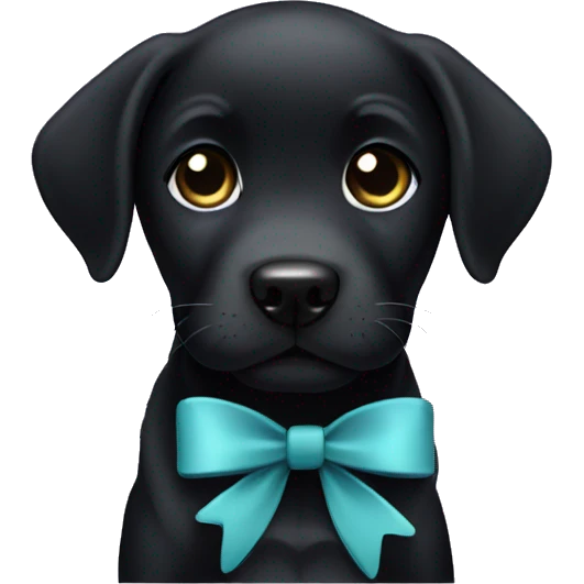 Black lab puppy with bow emoji