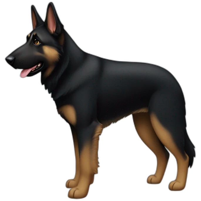 Black German shepherd full-height  emoji