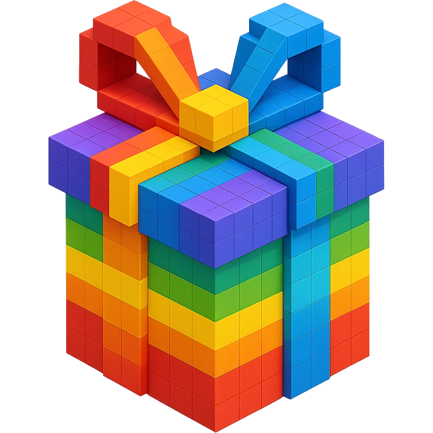 Rainbow gift emoji