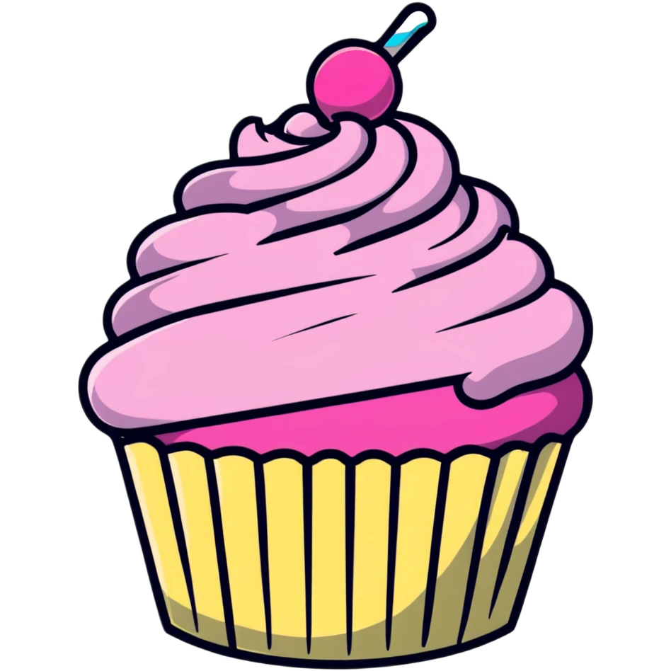 cupcake with pink icing emoji