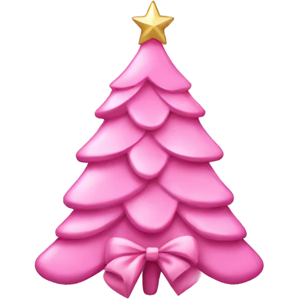 pink christmas tree with bow ornaments emoji