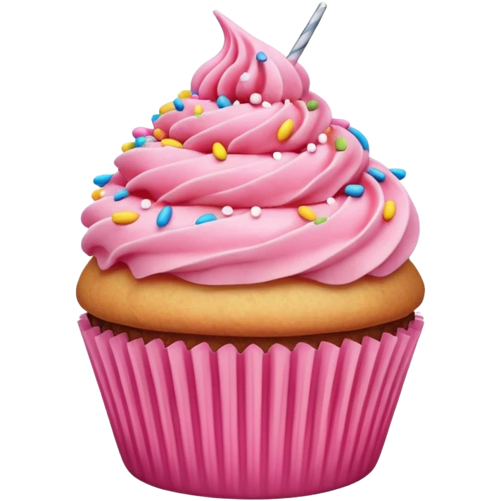 cupcake with pink frosting emoji