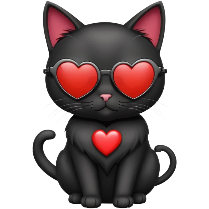 black cat wearing heart-shaped sunglasses emoji