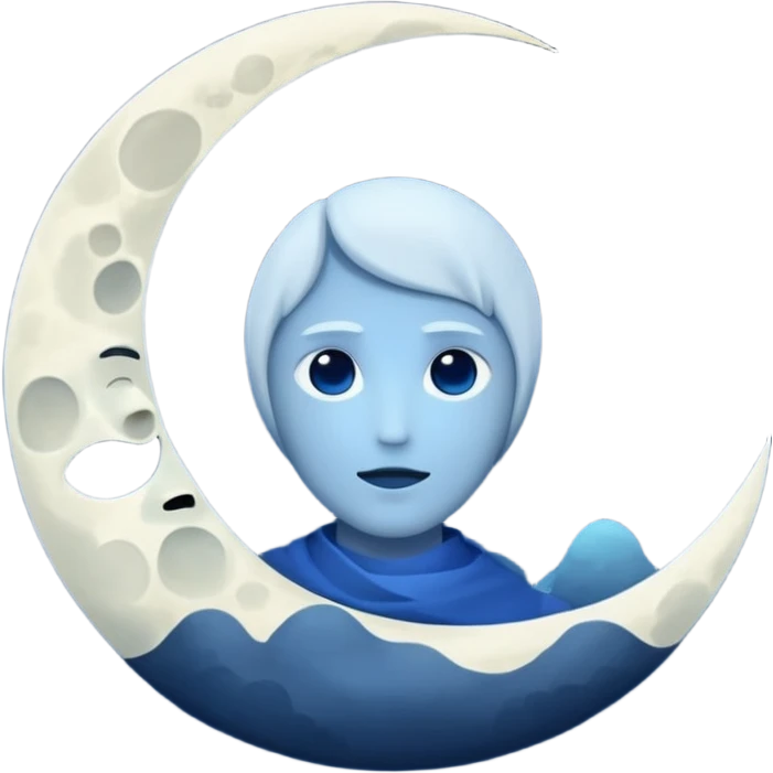 calm night sky, glowing stars and moon, circle avatar, moon without a face emoji