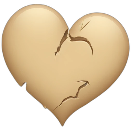 Broken beige heart emoji