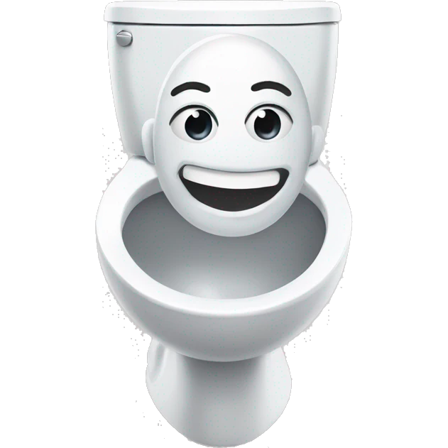 Head and neck coming out of toilet bowl smiling emoji