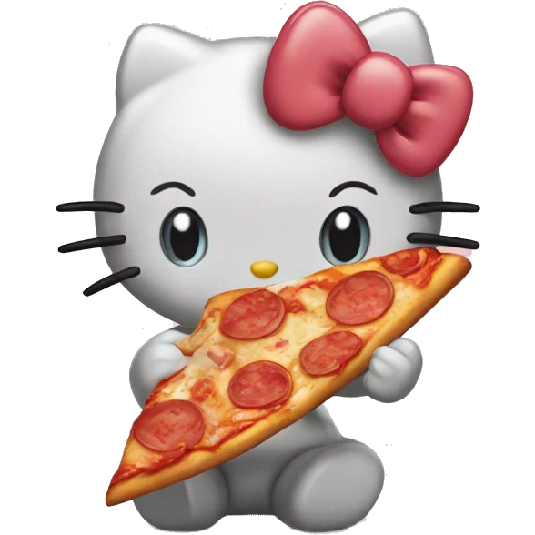 hellokitty eating pizza emoji