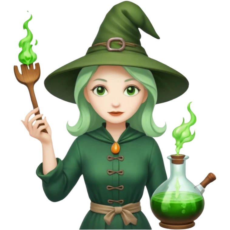 green witch cooking potion emoji