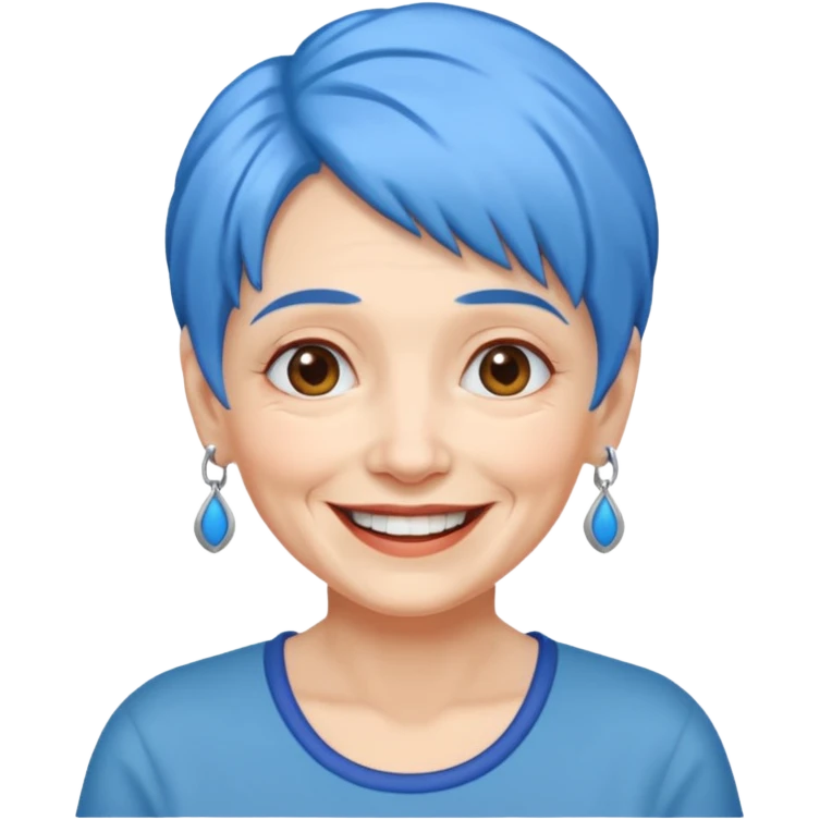nlue hair old woman emoji