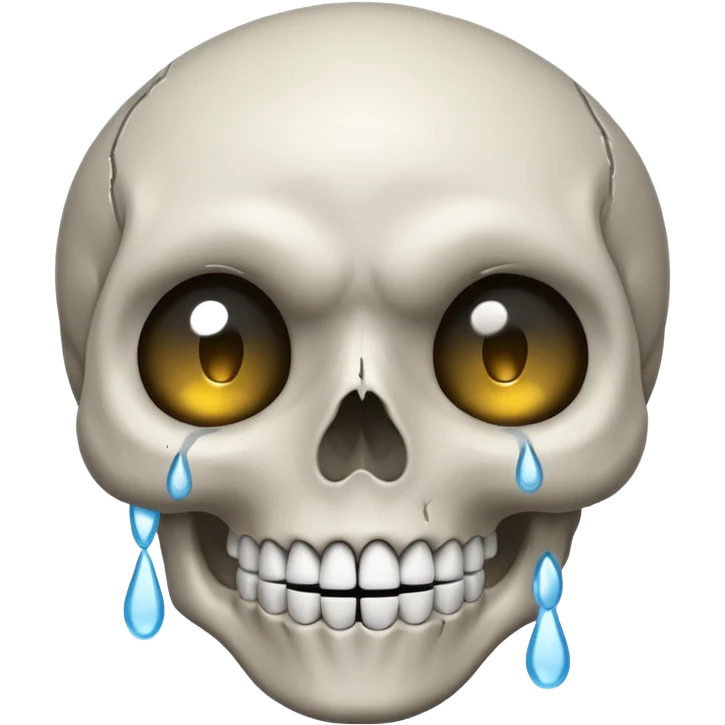 Laughing skull with tears coming from eyes emoji