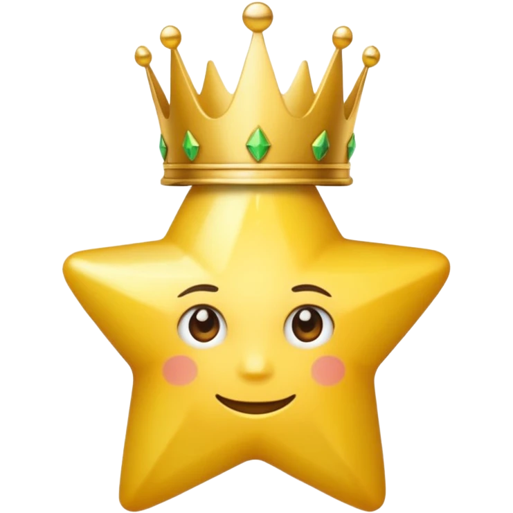 gold star with a crown, representing the word 'Elite', apple emoji style emoji