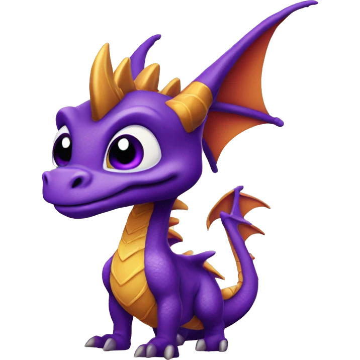 Cute Spyro the Dragon emoji