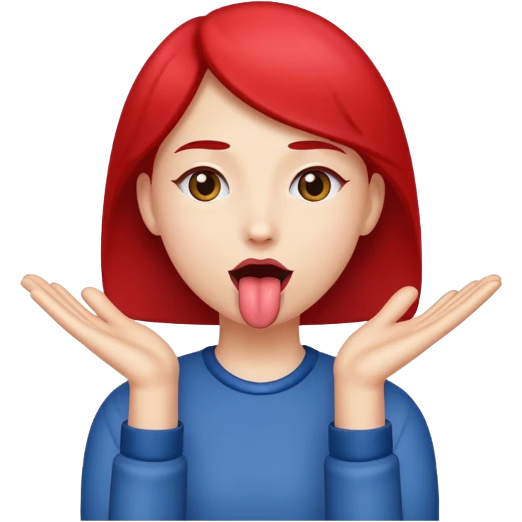 tongue out with hands to the side emoji