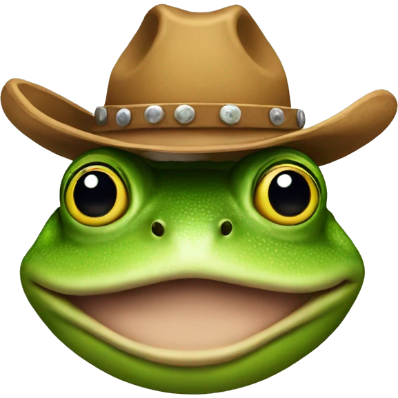Frog wearing cowboy hat emoji