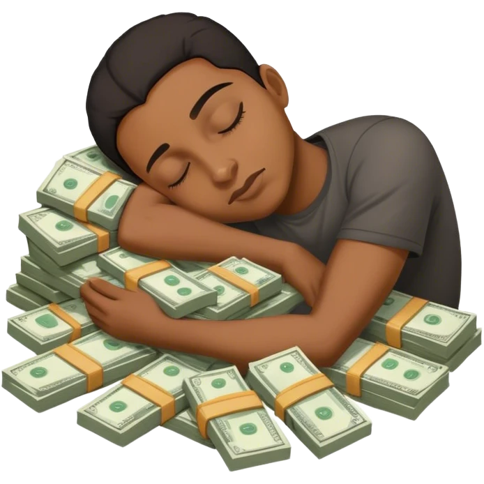 Black sleeping on money  emoji
