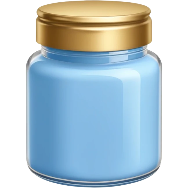 ultra realistic jar of acrylic powder blue with gold lid emoji