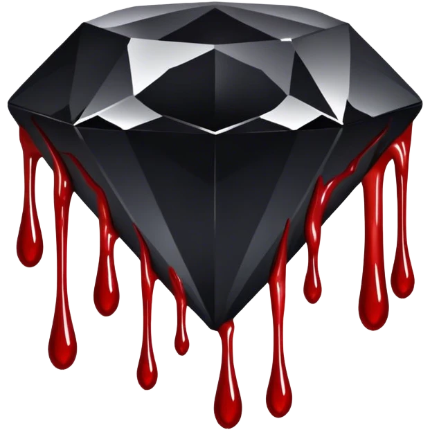 Black diamond with blood drips emoji