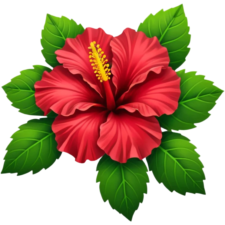 Realistic, detailed, 3D rending, Vibrant Hibiscus HIbiscus rosa-sinensis emoji
