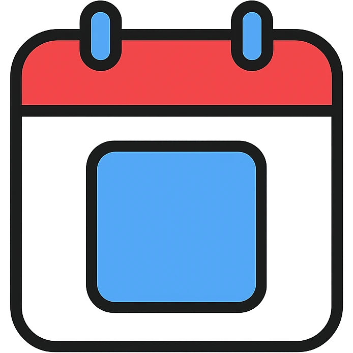 icon logo for an open source self-hosted calendar app, inspired by the Fantastical app, modern, clean, with a calendar page motif, in color outline style emoji
