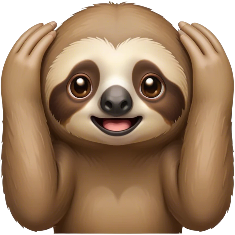 sloth shock face with hands on face emoji