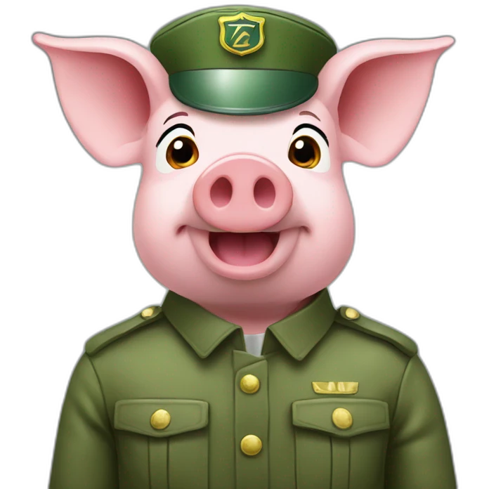 pig in green military helmet with Z on it emoji