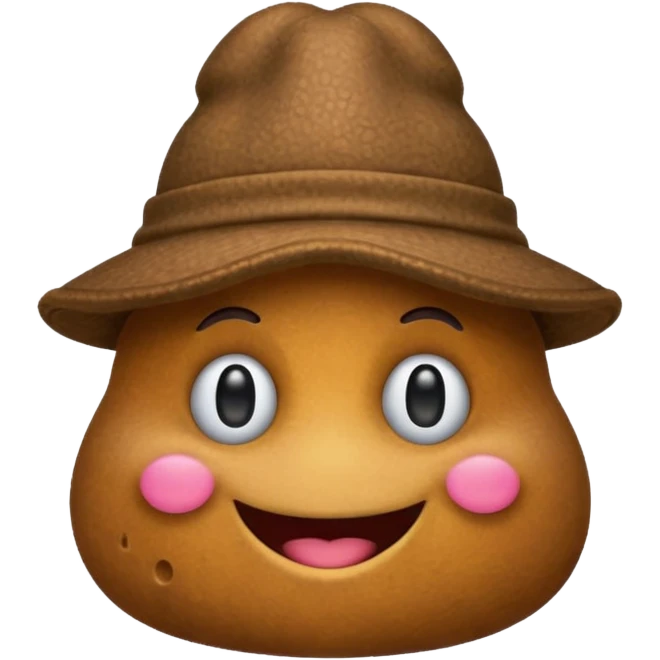poop emoji wearing a cool hat, fun and playful emoji