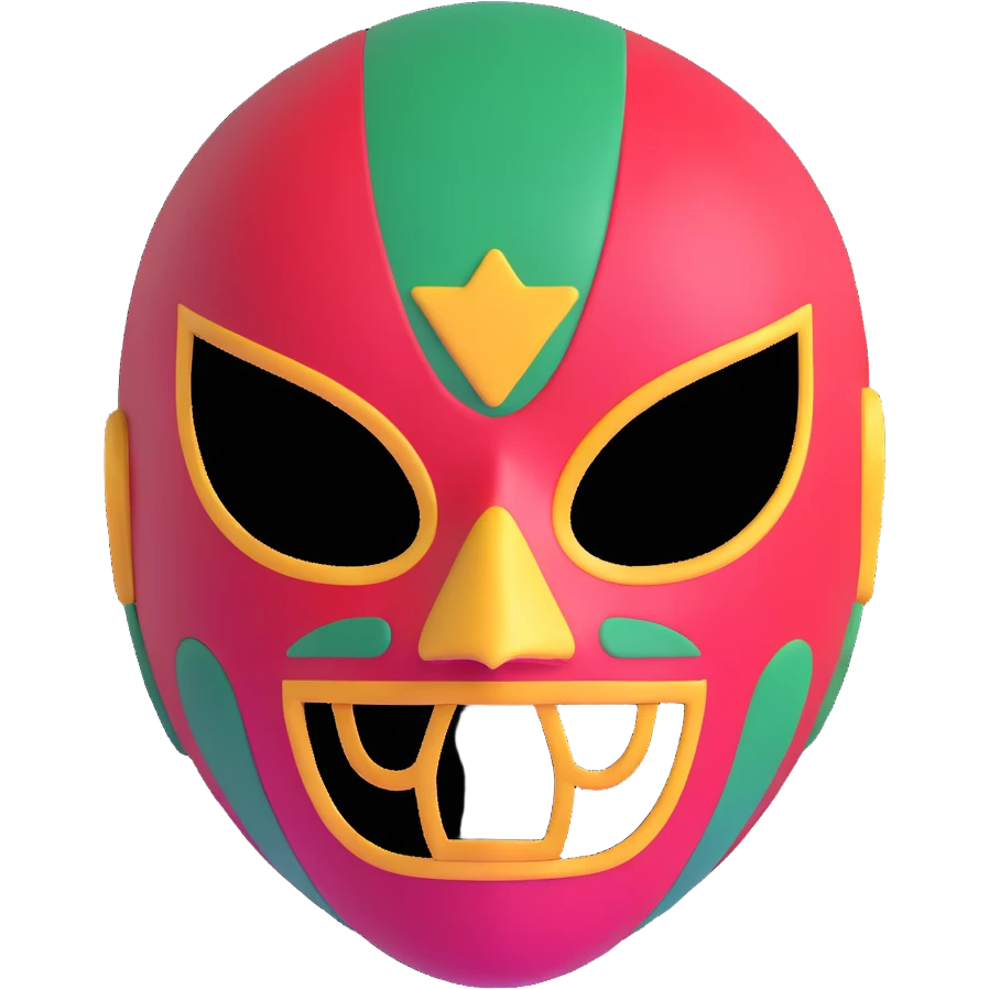 black and yellow luchador mask emoji