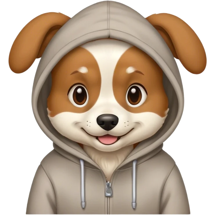 Dog wearing a hoodi emoji