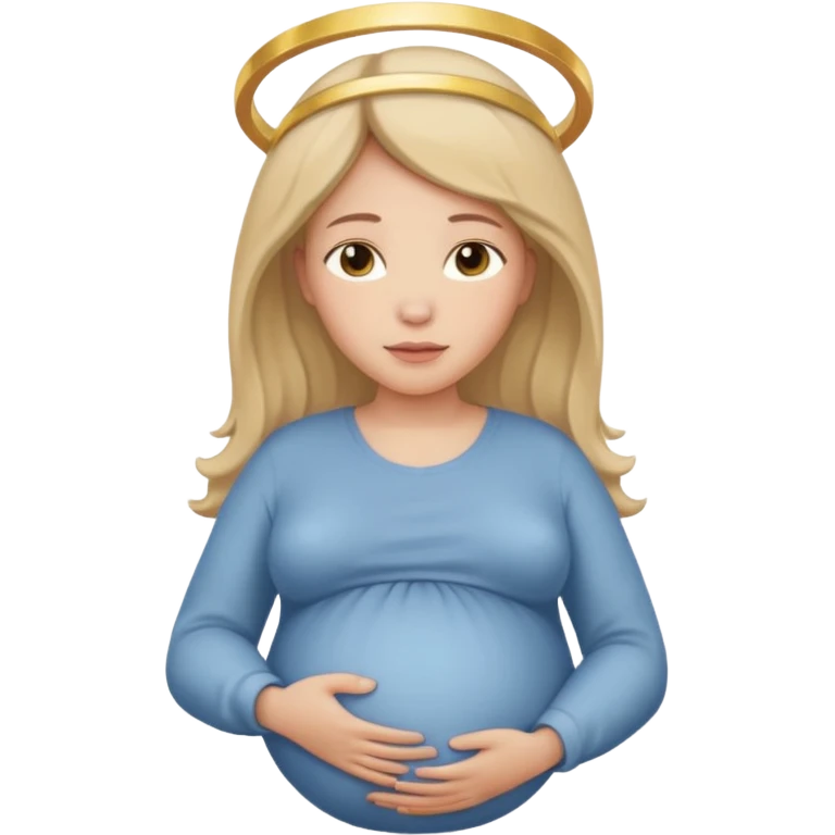 A serene biblical illustration of the mary when pregnant emoji