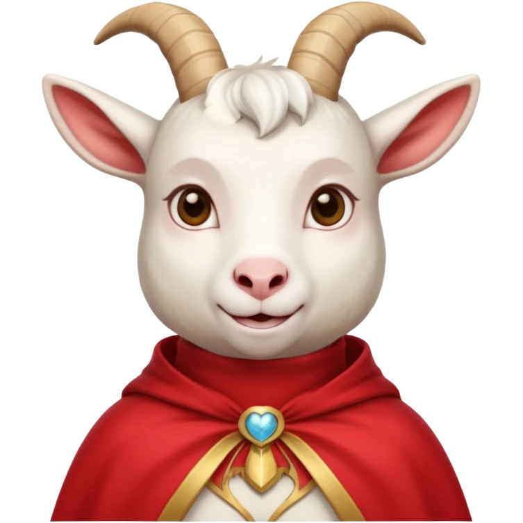 white female goat wearing a read cape emoji