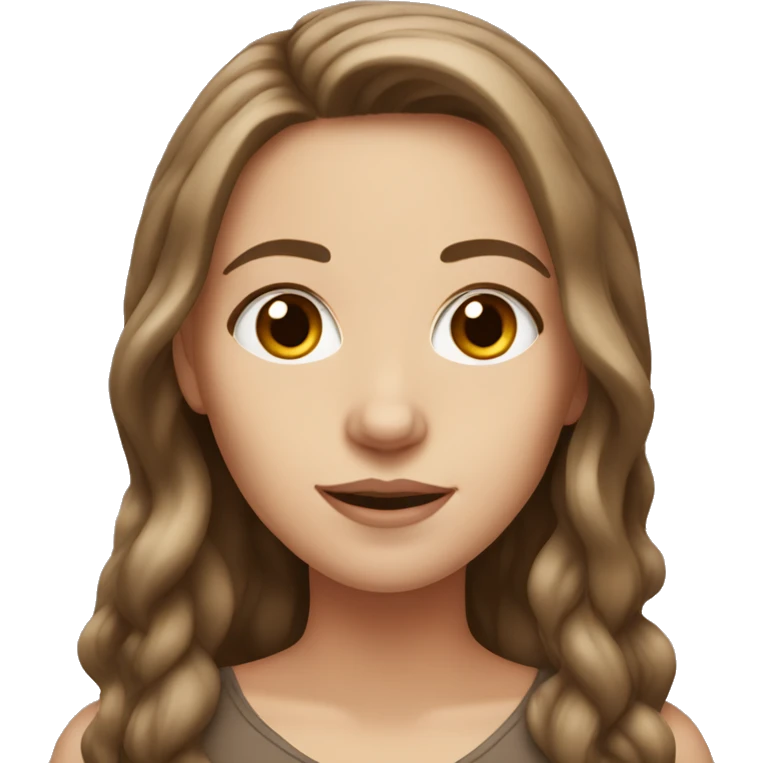 White girl with long brown hair emoji