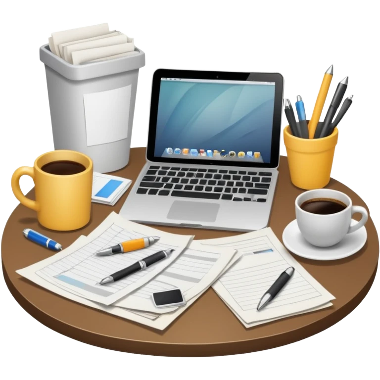 Messy Desk with  emoji