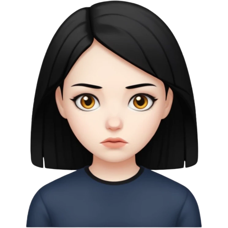 Girl with Serious face emoji