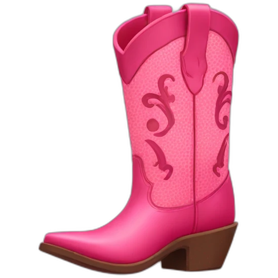 Pink santiag boot originally with red pattern emoji