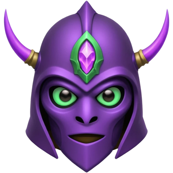 mystic knight with full face helmet and has he has purple and green eldricth powers emoji