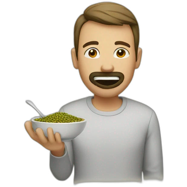 man eating lentils emoji