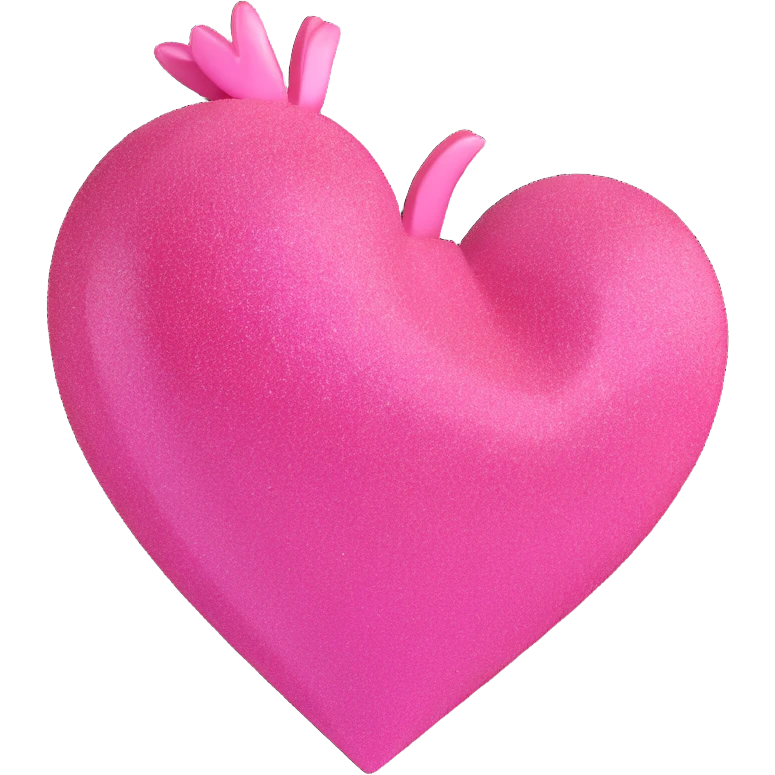3D emoji style heart, pink, glitter texture emoji