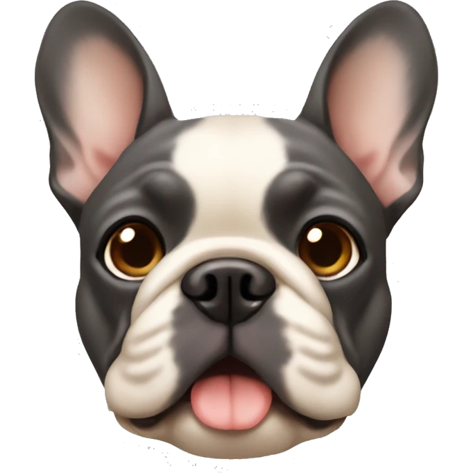 small dark grey and tan french bulldog  emoji