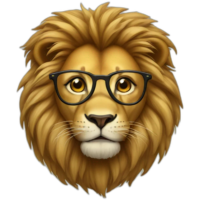 lion with glasses emoji