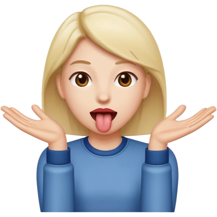 tongue out with hands to side emoji