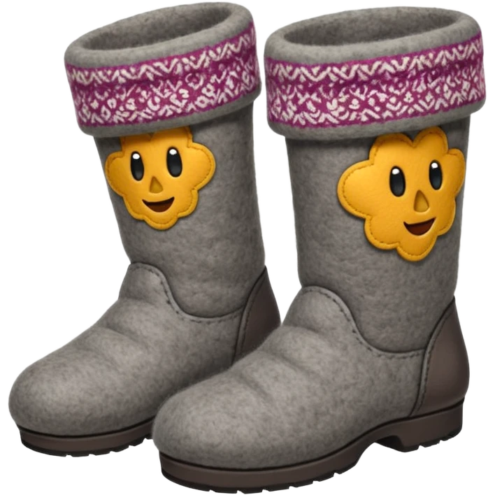 Russian felt boots made entirely of felted wool emoji