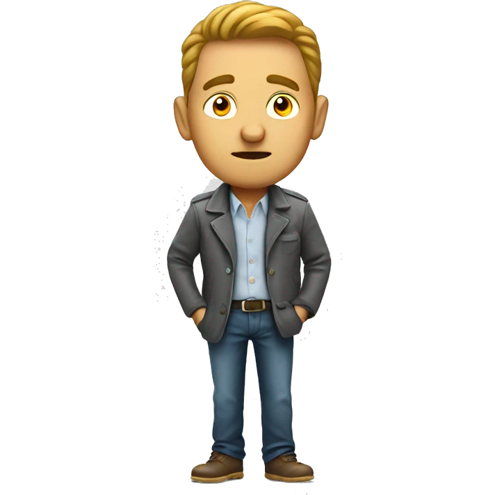 man showing empty pockets photorealistic serious emoji