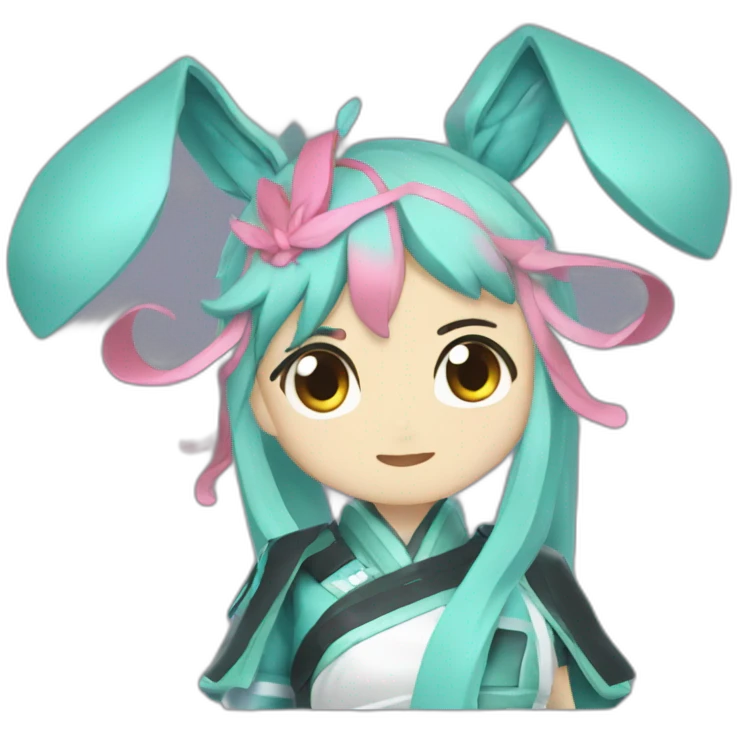 hataune miku fighting someone and winning emoji