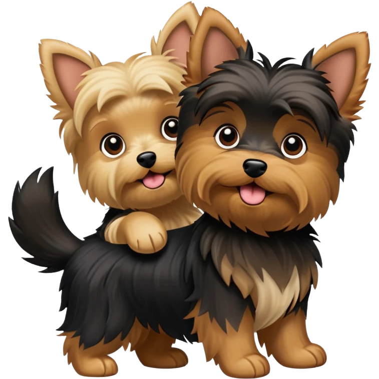 Yorkies at play emoji