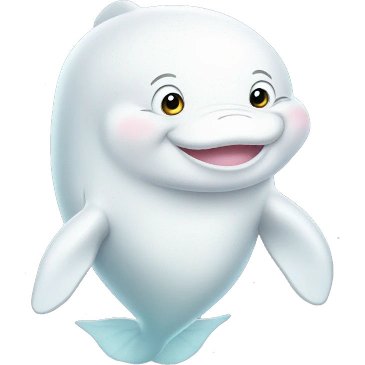 Beluga whale cute no background   emoji