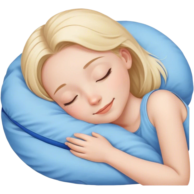 smiling girl with blue eyes napping  emoji