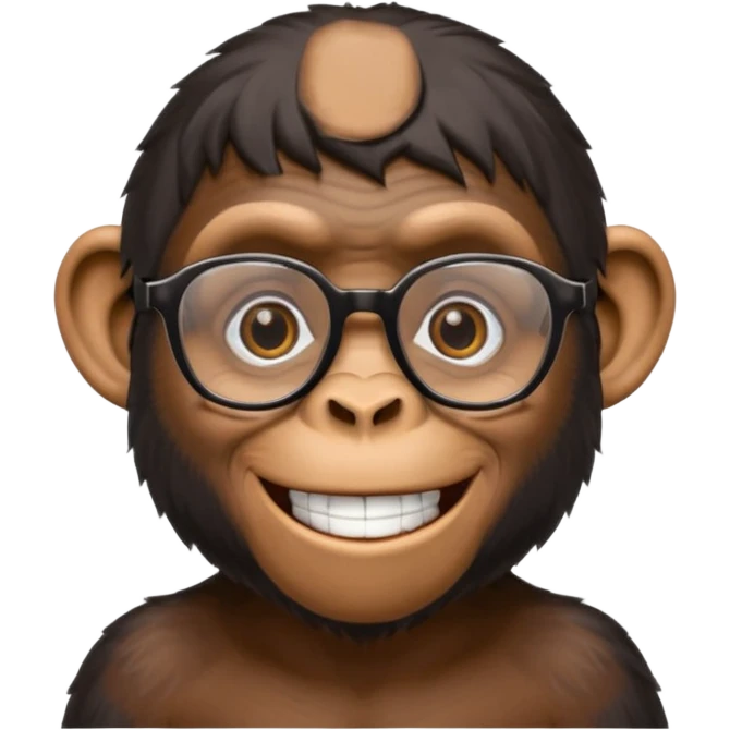 Chimpanzee with glasses emoji