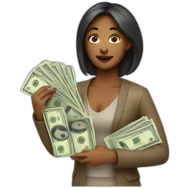 woman with money emoji
