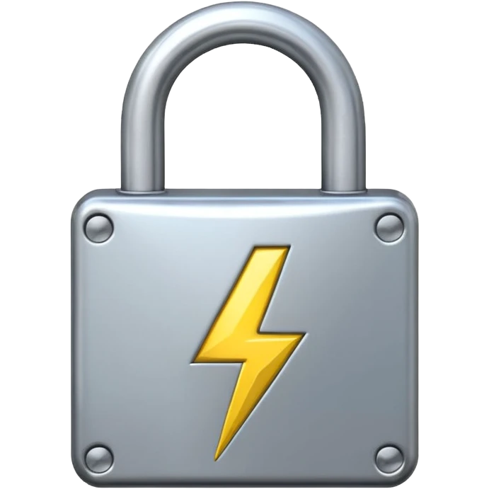 padlock emoji with a lightning bolt overlaid  emoji